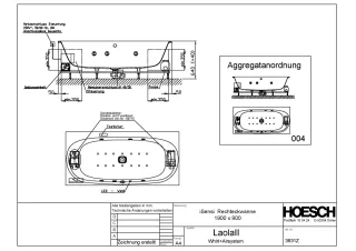 Hoesch Monolith Einbau Whirlwanne iSensi Rechteck 1900x900 mit System Laola II 3831Z.010305004