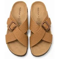 Kaiser24 Damen Pantolette Echt Leder Sandalen braun Pantolette