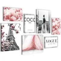 Novart Wandbild Wandbilder Fashion AUFHÄNGFERTIG Mädchen Teenager Paris 100x70 cm, Blumen, 100 x 70 cm