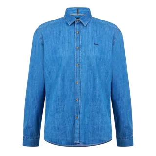 Boss - "Liam" Hemd für Herren, Punkt Kragen, Denim (Marine)