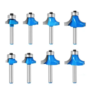 8PCS Tungsten Steel Router Bit Set 6mm 1/4 Inch Shank Straight Milling Cutter For Woodworking Trimming Grooving
