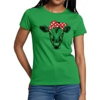 Spreadshirt T-Shirt Rockabilly Bandana Kuh Frauen T-Shirt (1-tlg) Slim Fit, fällt klein aus