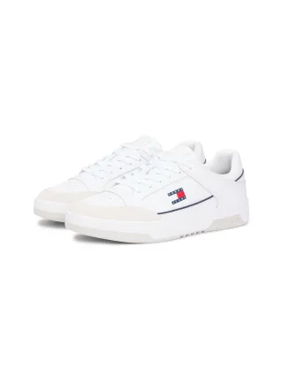 Tommy Jeans Sneaker "TJM CUPSOLE LEATHER", Freizeitschuh, Halbschuh, Schnürschuh mit seitlicher Logoflagge