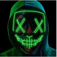 FASCHINFEVER Verkleidungsmaske LED Purge Maske - Halloween Kostüm Herren Halloween Maske, (Packung), mit Lichteffekten