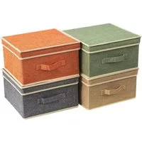 LuxusKollektion Aufbewahrungskorb Aufbewahrungsboxen mit Deckel, faltbarer Aufbewahrungskorb für