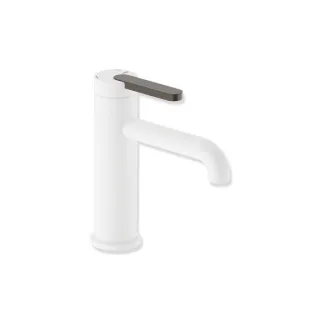 Hewi AQ477 Waschtischarmatur AQ1.12M1146084 ohne Ablaufgarnitur, pulverbeschichtet Weiß tiefmatt, Griff umbra