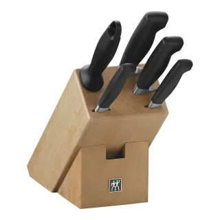 ZWILLING VIER STERNE 6-tlg, Messerblockset, Natur