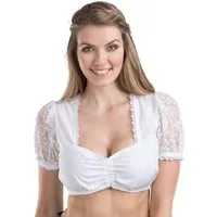 Schöneberger Trachten Couture Dirndlbluse Damen Dirndlbluse aus Spitze und Baumwolle – weiße Dirndl Bluse Dirndlbluse aus Baumwolle, einstellbar und elegant