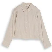 TOM TAILOR Denim Blusentop linen mix shirt with ribbon