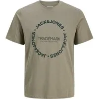 Jack & Jones Rundhalsshirt Jack&Jones Übergrößen T-Shirt khaki Print JJBENSON
