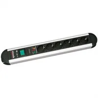 Bachmann PRIMO Steckdosenleiste Steckdosenleiste (Kabellänge 1.75 m), 6x Schutzkontakt, Überspannungsschutz, Aluminium, Schalter, 331.013