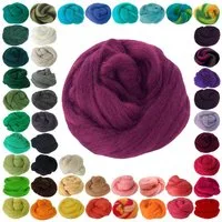maDDma 25g Filzwolle / Märchenwolle, Nass- u. Trockenfilzen, Farbwahl Bastelgarn, merlot