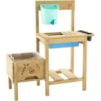 TP Toys Outdoor-Spielküche Grow Up Holz, Geeignet ab 3 J., Wasserspender für mehr Spielspaß, LxBxH 83x34x88cm