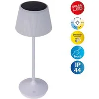 näve LED Tischleuchte Solarleuchte / Akkuleuchte "EMMI", Dimmer, Dimmfunktion, Ein-/Ausschalter, Farbsteuerung, USB-Ladefunktion, mehrere Helligkeitsstufen, LED fest integriert, Neutralweiß, Kaltweiß, Warmweiß, Solarbetrieb, Akkubetrieb, CCT, Berühru