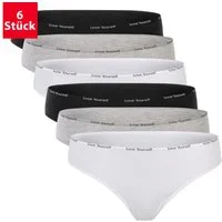celodoro Tanga Damen Tanga (6er Pack) mit Ziergummi "Love Yourself"