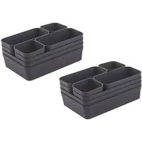 Engelland Schubladeneinsatz Schubladen-Organizer (Vorteils-Set, 16 St., individuelle Anordnung, passend für alle gängigen Schubladen), BPA-frei, spülmaschinengeeignet, gefrierschrankgeeignet