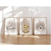 MeinBaby123® Poster Bilder Kinderzimmer, Poster Kinderzimmer Deko, Babyzimmer Deko, Spruch Wandbilder,  Boho,  Tiere