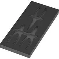 9884 Schaumstoffeinlage für KNIPEX Zangen Set VDE 1, leer schwarz/grau, für Tool Rebel Werkstattwagen