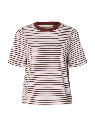 Selected - Streifenshirt rot/weiß - Gr. - L