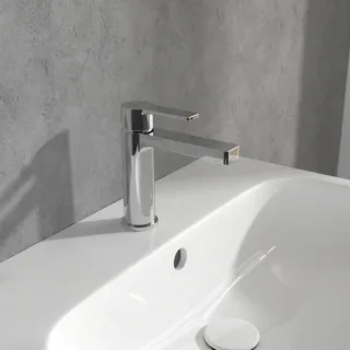 Villeroy und Boch Architectura Waschtischarmatur TVW10300400061 mit Zugstangen-Ablaufgarnitur, chrom