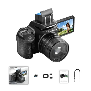 DC207 4K Digital SLR Camera 16MP 28X Zoom Dual Screen Waist Level Viewfinder Vlogging Camera Auto Focus 4800mAh Battery