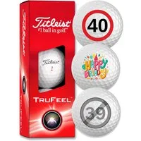 Titleist Golfball Trufeel 40., 50., 60. oder 70. Geburtstag "Happy Birthday" (1-St)