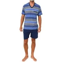 Normann Pyjama Normann Herren Pyjama kurzarm Shorty gestreift - auch in Übergrössen