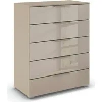 rauch Schubkastenkommode Highboard Sideboard Kommode MONTCLAR Frontauswahl Dekor/Hochglanz/Glas (in 2 Breiten: 40 oder 80 cm / Höhe 100 cm, inkl. Soft-Close-Funktion), mit 5 geräumigen Schubladen, viele Griffvarianten MADE IN GERMANY