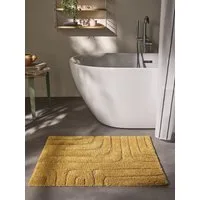 benuta Badematte Dan, Höhe 11 mm, Baumwolle, rechteckig, 100% Baumwolle, handgeknüpft, Geometrisch, Contemporary, Badezimmer