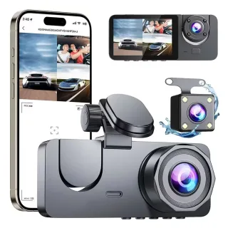 1080P Full HD 3 Lens Car Dashcam 2.1 inch Screen WiFi App Control G-sensor Car Driving Recorder Camera