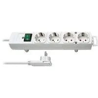 Comfort-Line Plus Steckdosenleiste 4-fach weiß, 2 Meter, mit Flachstecker