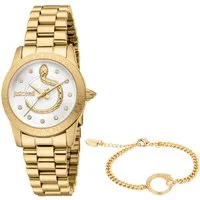 Just Cavalli Time Quarzuhr Eterna JC1L359M0055, (Set, 2-tlg., mit passendem Schmuckarmband), Armbanduhr, Damenuhr, Edelstahlarmband, Ideal auch als Geschenk