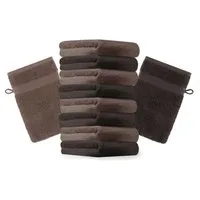 Betz Waschhandschuh 10 Stück Premium 16x21 cm Farbe dunkelbraun und nussbraun, (10-St)