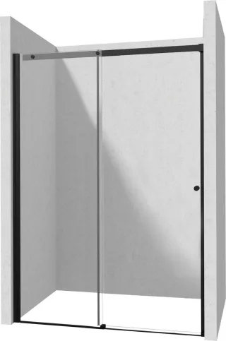 Neuesbad SLIDING Dusche DOOR Schwarz 180CM mit Weissglas NB1DEKTSPN18P1