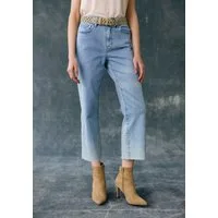Buffalo Weite Jeans aus weichem Baumwoll-Denim leicht ausgefranster Beinabschluss, Culotte in 7/8-Länge, bequem