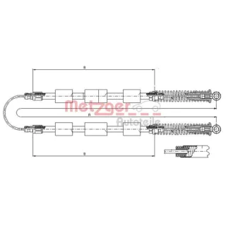 Metzger Handbremsseil hinten Fiat Cinquecento Seicento