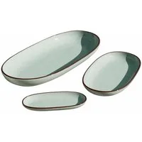Mirabeau Geschirr-Set Servierplatte 3er Set Biarré türkis, Steinzeug