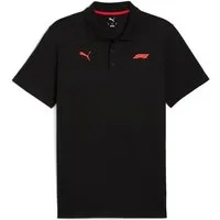 PUMA Poloshirt F1 ESS LOGO POLO 180G reguläre Passform, Kurzarm, gerippter Kragen mit Knopfleiste