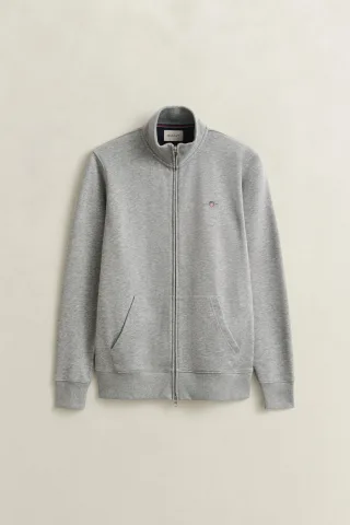 GANT - Shield Sweatjacke grey melange - Gr. - XXL