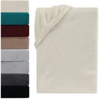 Visaggio Spannbettlaken Cashmere Touch Winter Spannbetttuch Super Soft Bettlaken, Nicki, Gummizug: rundum, Flauschig warmes Teddyplüsch, Einfarbig