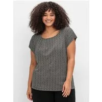 Sheego T-Shirt Kurzarmshirt Kurzarm mit grafischem Minimalprint