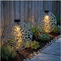 GLOBO LIGHTING LED Solarleuchte, LED-Leuchtmittel fest verbaut, Warmweiß, LED Solarlampe Erdspieß orientalische Dekoleuchte Gartenlampe 2x