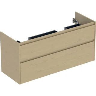 Geberit Ersatzteile Unterschrank für Doppelmöbelwaschtisch, 2 Schubladen B:130cm, Eiche, 246354PS1 246354PS1