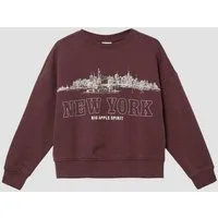 s.Oliver Sweatshirt Sweatshirt Oversize Sweatshirt mit großem Frontprint und kuscheliger Innenseite
