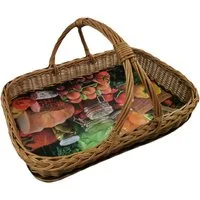 natuleo by pokuc Flaschenkorb Weidentablett mit Querstange 50x35x29 cm Rechteckig Braun