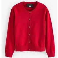 Next Strickjacke Cardigan mit Bogenkante und Baumwollanteil (1-tlg)