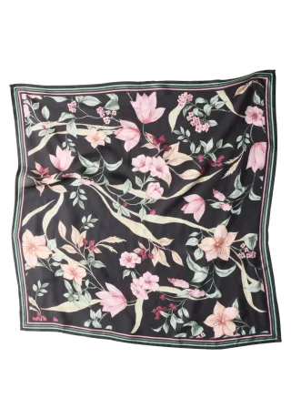 Street One - Tuch mit Blumenprint grau/pink