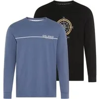 DELMAO Rundhalsshirt Neue Kollektion casual Stil, langarm, schmale Passform, mit Print