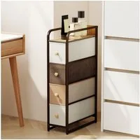 HOMCOM Kommode (Schrank mit 4 Schubladen, 1 St., Aufbewahrungsschrank), Schmal für Lücken