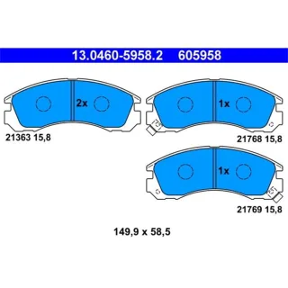 ATE Bremsbel?ge vorne Citroen Mitsubishi Peugeot 13.0460-5958.2